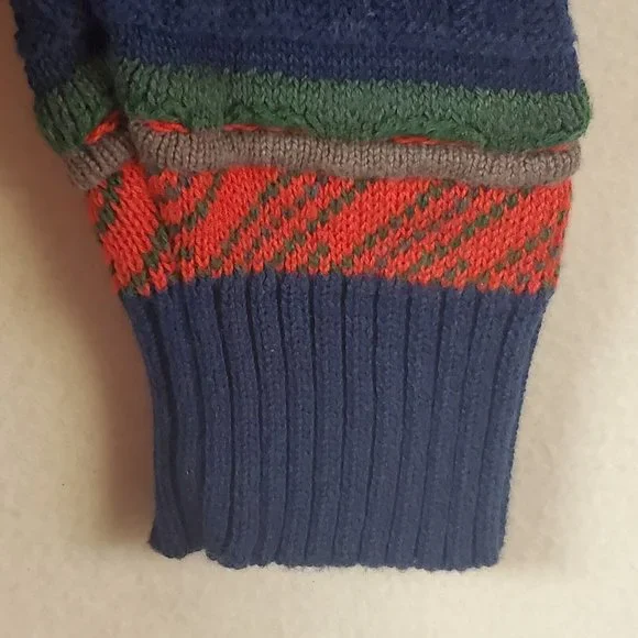 Men’s Koto Urban Outfitters Coogie Type Textured Knit Sweater Size XS Red Blue - Picture 5 of 14